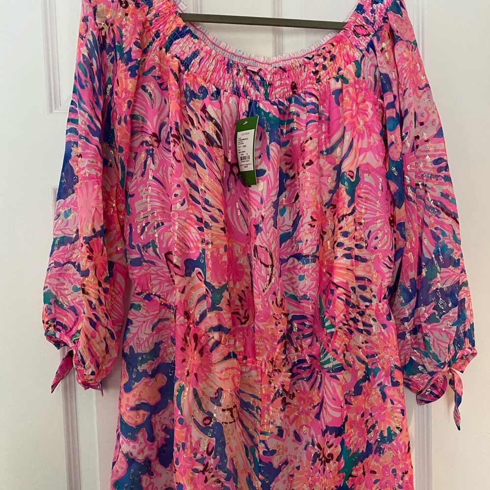 Lilly Pulitzer MYRI romper XL swirling sea dream.